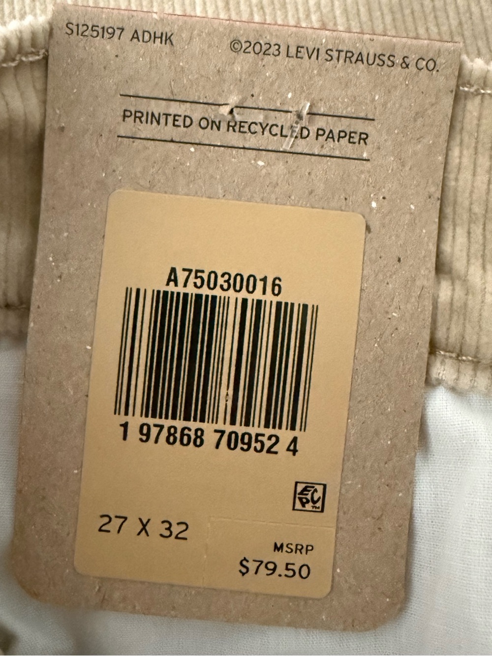 LEVI'S Ribcage Bell Corduroy Pants - Safari - Picture 8 of 12